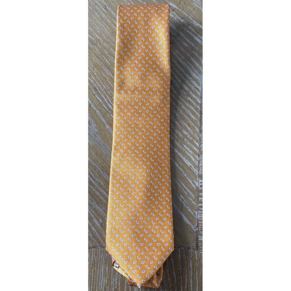 Men's Neck Tie Inusual Cravatte, Mint Condition EUC Orange/blue Paisley